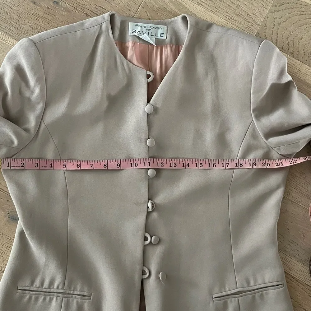 Vintage Rena Rowan Beige Minimal Blazer Clean Girl Quiet Luxury 90s